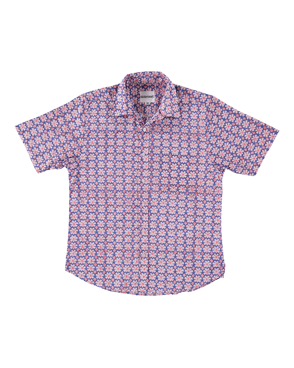 Hand Block Printed 'The Folk' Short Sleeve Shirt in California Daisy Print