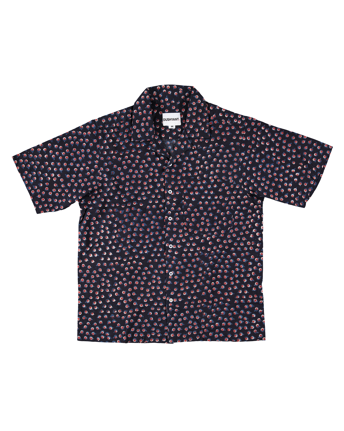 Hand Printed 'The Don' Camp Collar Shirt in Blood Moon Print