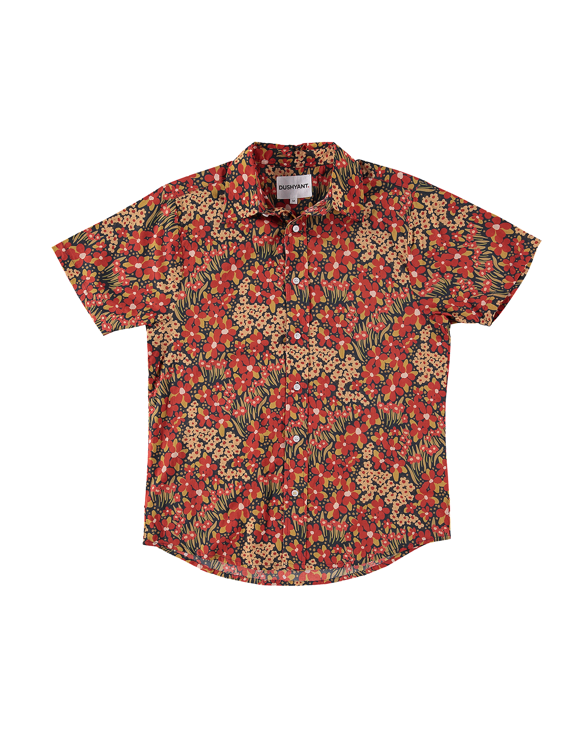 'The Sheril' Short Sleeve Shirt in Red and Black Floral Print